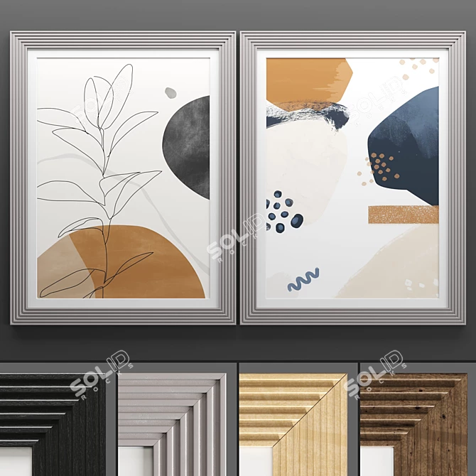 Modern Art Frame Set 3D model image 1