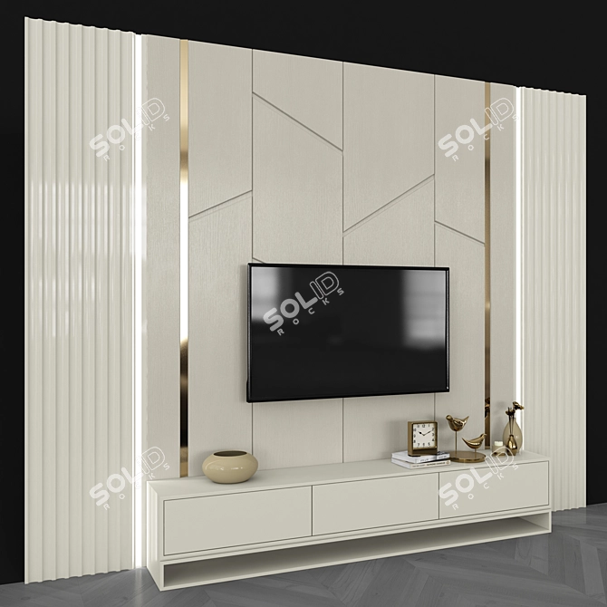 Sleek TV Wall Set22: Modern Design 3D model image 2