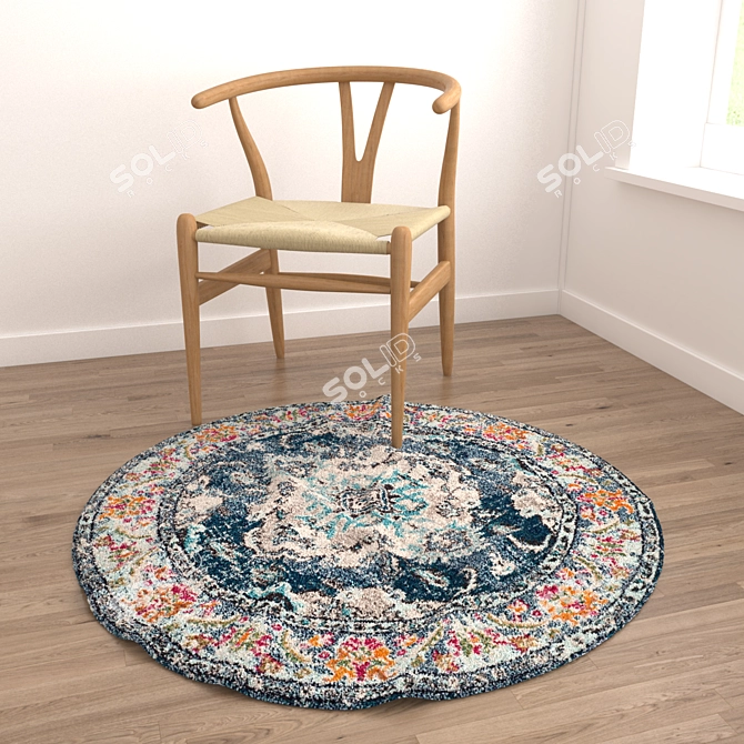 Versatile Round Carpet Set 209 3D model image 4