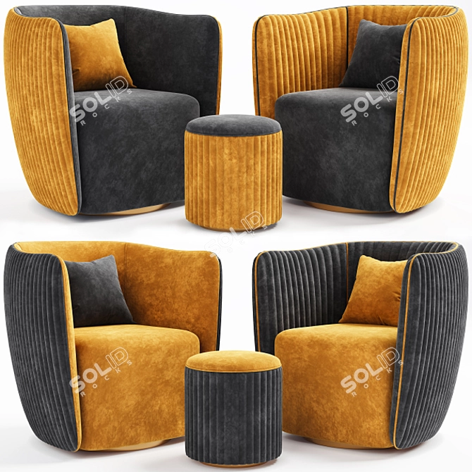 Cozy Comfort Leisure Armchair 3D model image 1