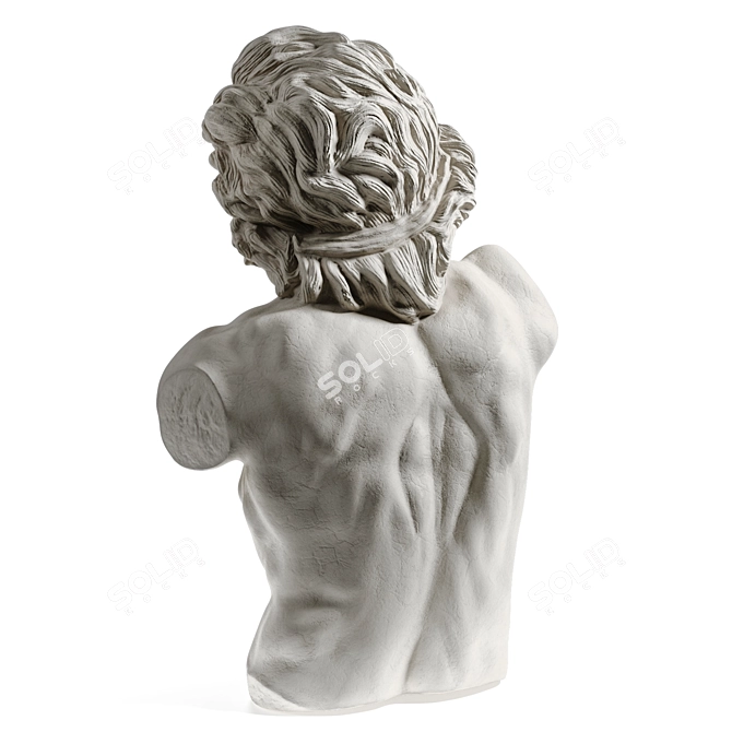 Roman Laocoon Bust Sculpture 3D model image 3