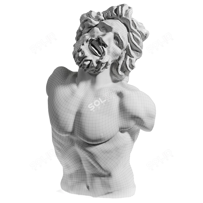 Roman Laocoon Bust Sculpture 3D model image 5