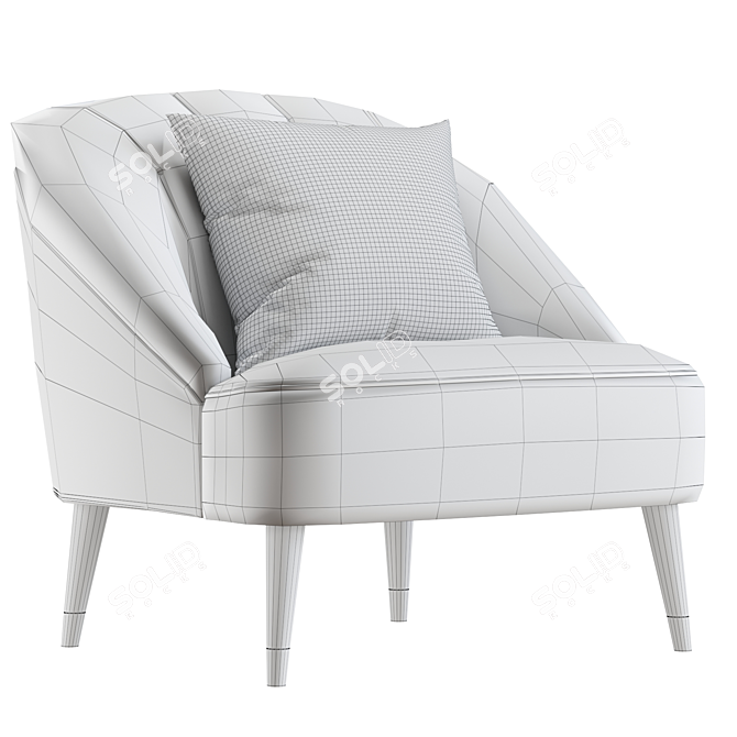 Luxury Gold Velvet Accent Chair 3D model image 7