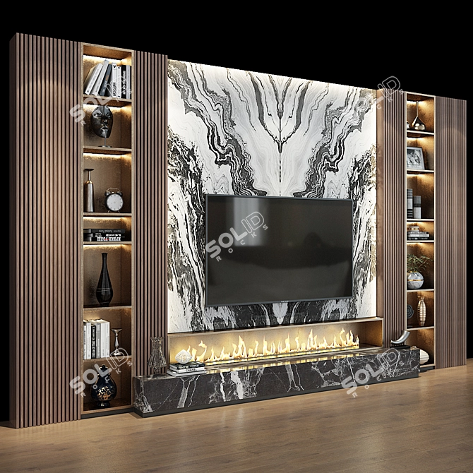 Modern TV Wall Set 3D model image 2