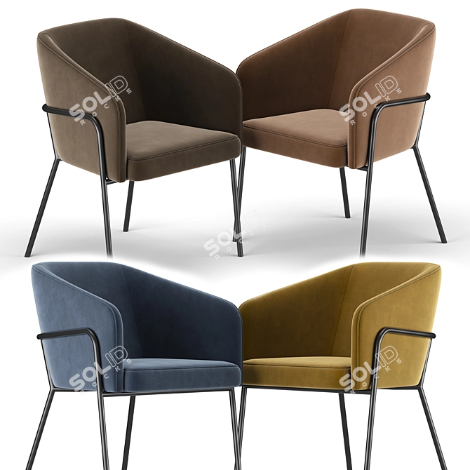 Milla Dining Chair: Elegant and Comfortable 3D model image 2
