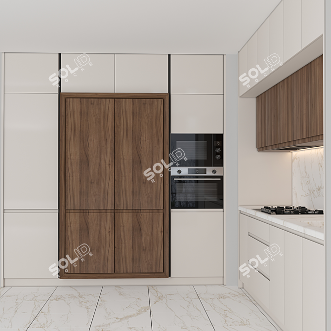 Modern Island Kitchen - High-Quality 3D Model 3D model image 4