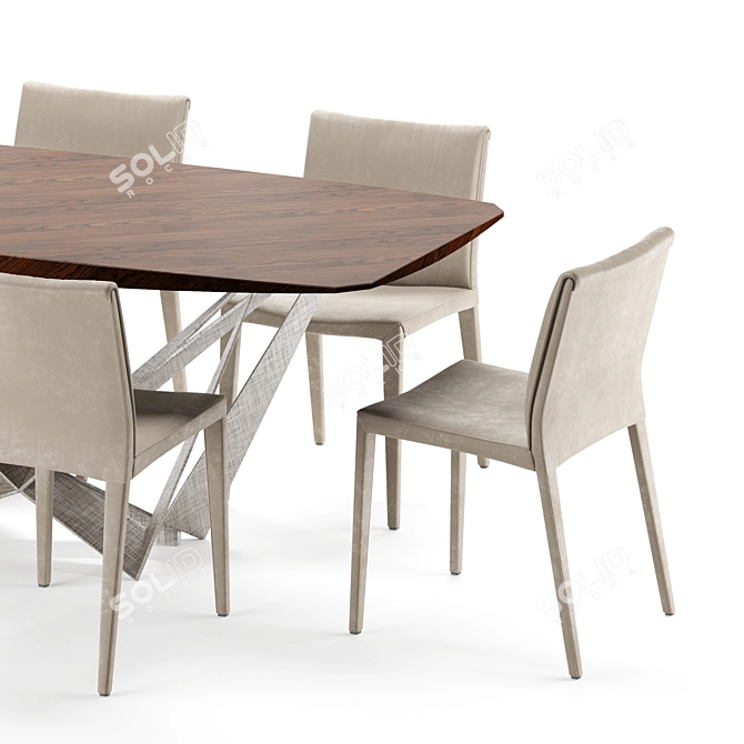 Elegant Cattelan Tavoli Table Set 3D model image 3