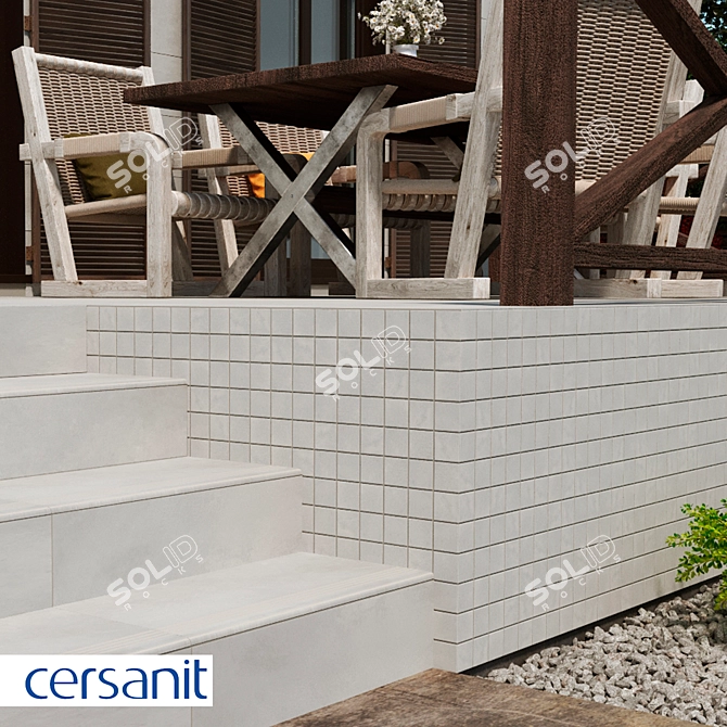 Cersanit Townhouse Mosaic: Light Gray Elegance 3D model image 2