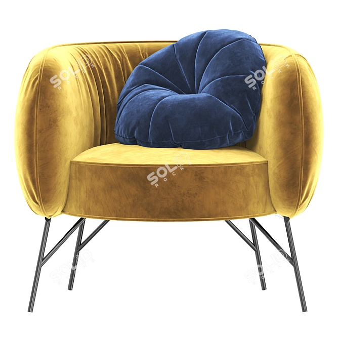 Elegant Charleston Armchair 3D model image 2