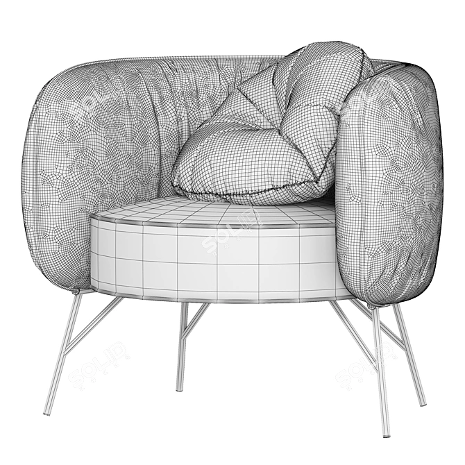 Elegant Charleston Armchair 3D model image 5