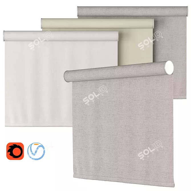 Pottery Barn Bali Bej Roller Blind 3D model image 1