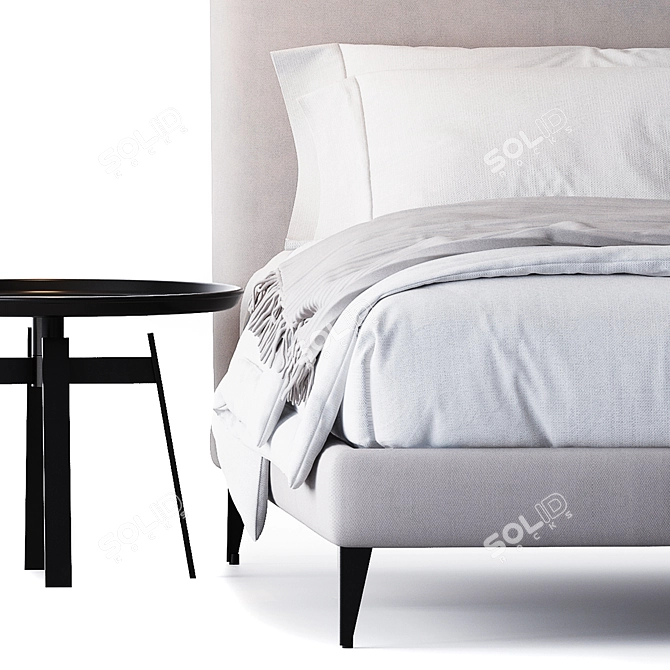 Elegant Demetra Bed & Husk Table 3D model image 3