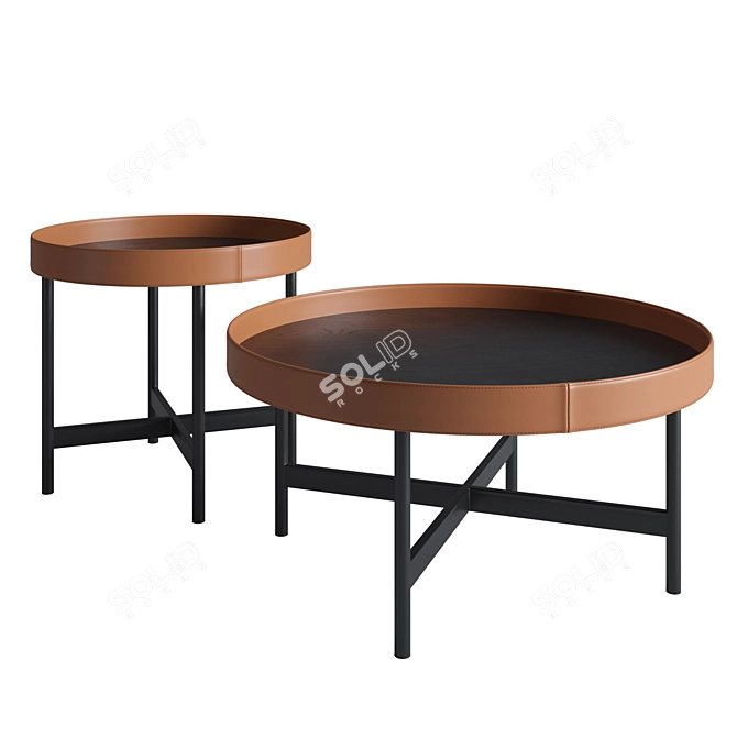 Sleek 2-Piece LaLume Coffee Tables 3D model image 1