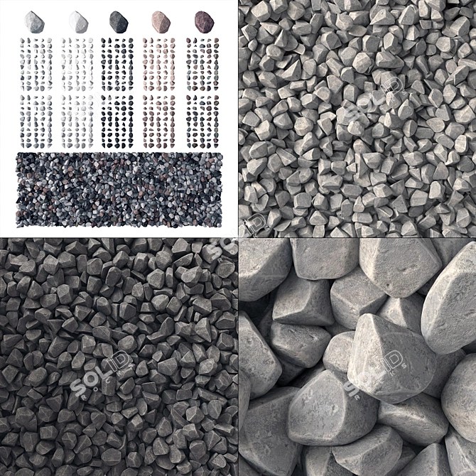 Crumbly Decorative Gravel N1 3D model image 2