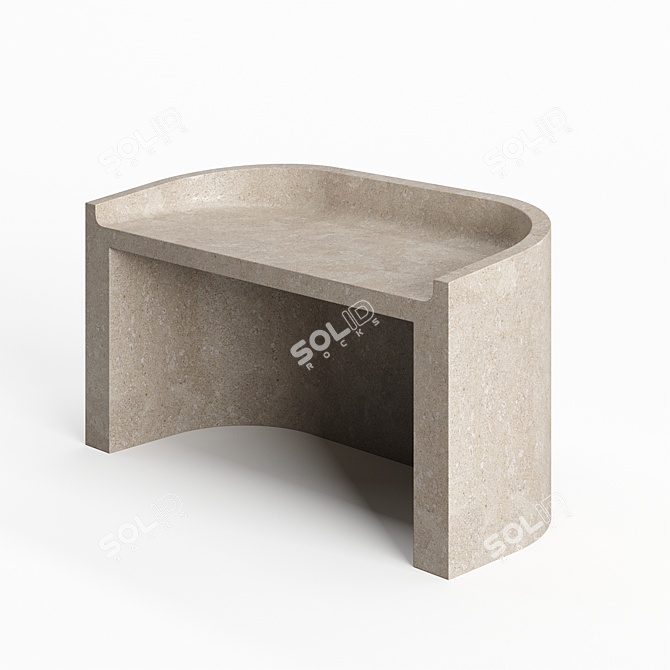 Elegant Stone Atlas Bench 3D model image 1