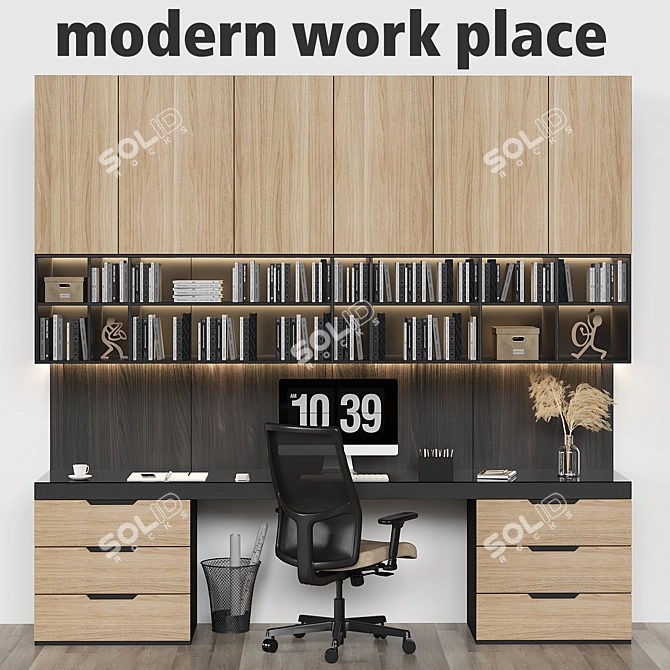 Optimized Workplace Model 3D model image 1