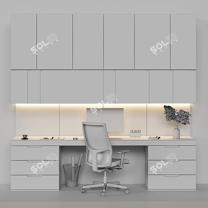 Optimized Workplace Model 3D model image 3