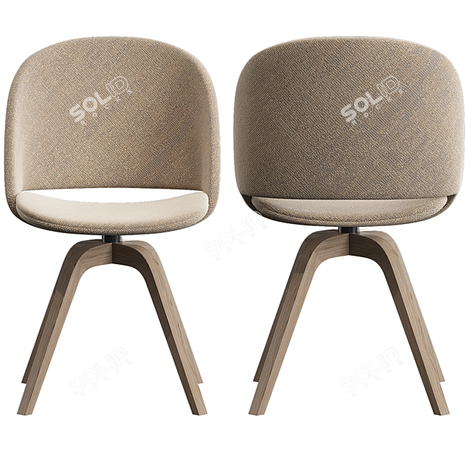 Modern Bontempi Polo Covered Chair 3D model image 2