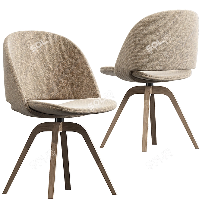 Modern Bontempi Polo Covered Chair 3D model image 3