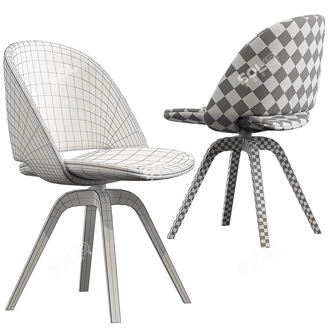 Modern Bontempi Polo Covered Chair 3D model image 4