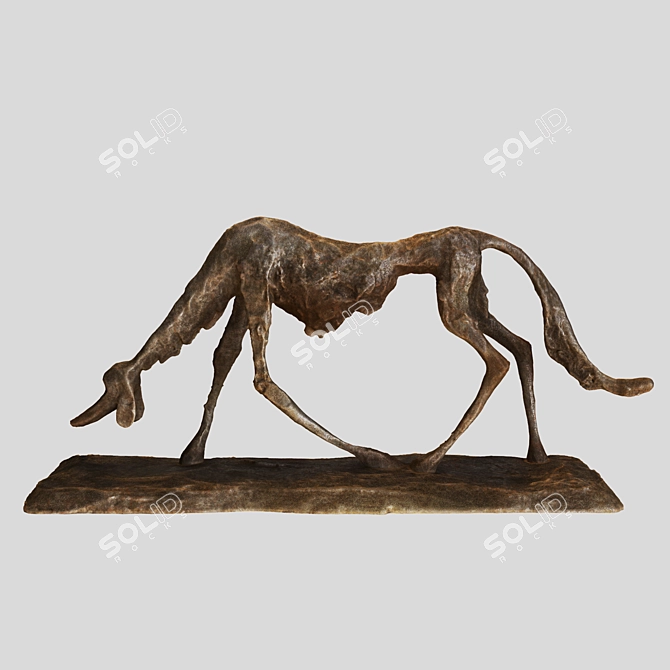 Giacometti's Timeless Dog Sculpture 3D model image 1