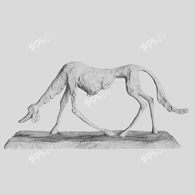 Giacometti's Timeless Dog Sculpture 3D model image 2