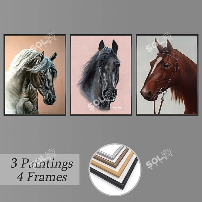 Elegant Wall Art Set 3D model image 1