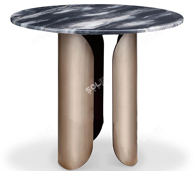 Marble Top Oval Leg Coffee Table 3D model image 1