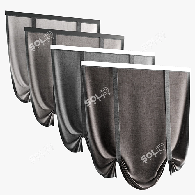 Elegant Roman Curtain Cosmo 3D model image 6