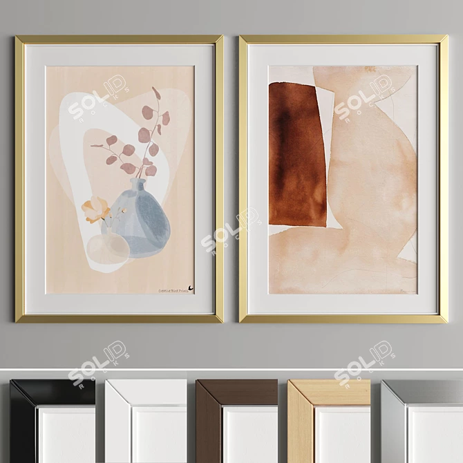 Elegant Art Frames with Multiple Materials 3D model image 5