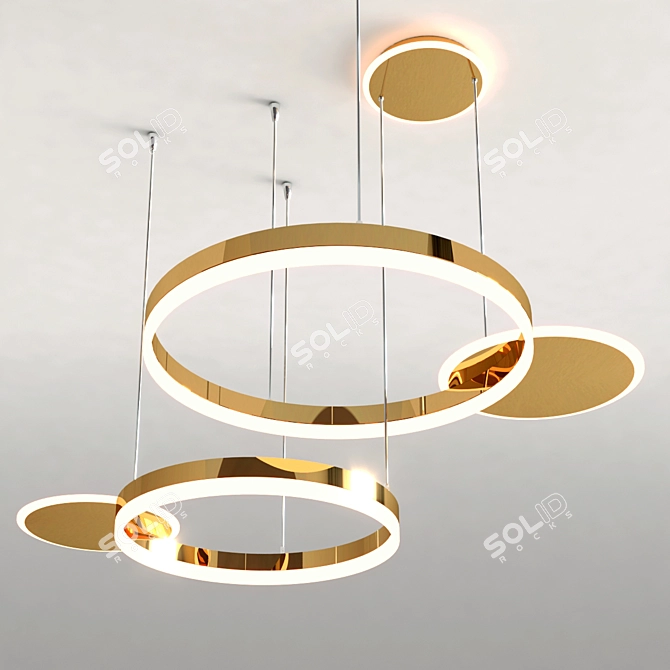 Elegant Medea CH LED Metal-Acrylic Pendant 3D model image 1