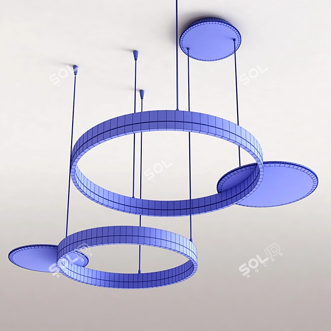 Elegant Medea CH LED Metal-Acrylic Pendant 3D model image 4