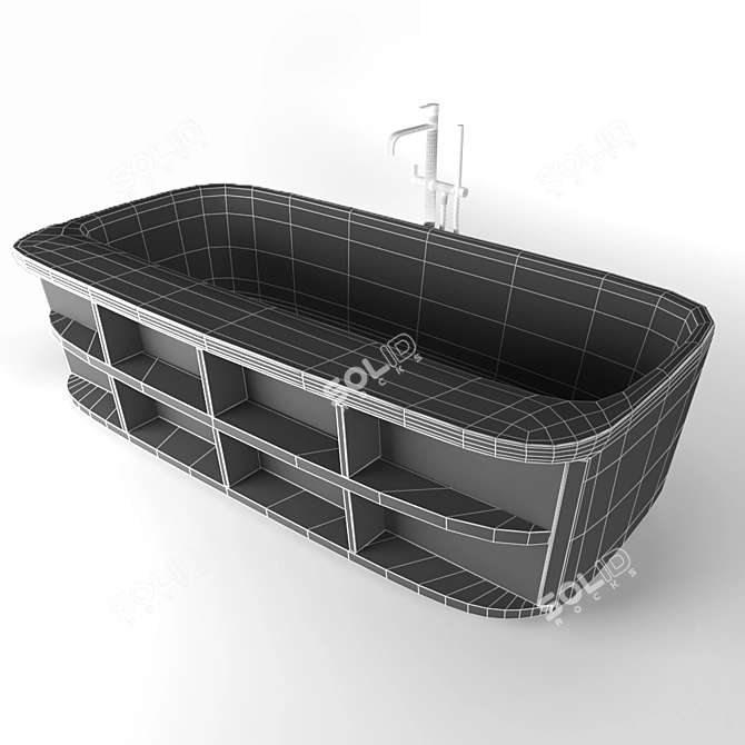 Kreoo Hug: Luxurious Stone Bath 3D model image 2