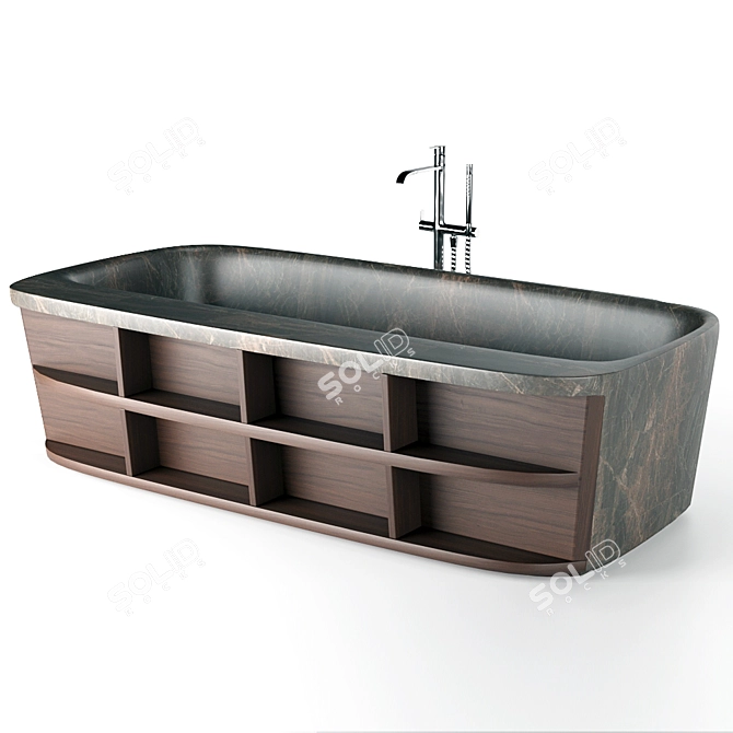 Kreoo Hug: Luxurious Stone Bath 3D model image 3