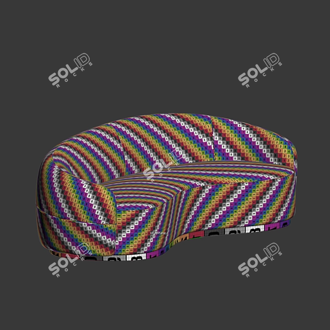 Elegant Snowglobs Austin Velvet Sofa 3D model image 3