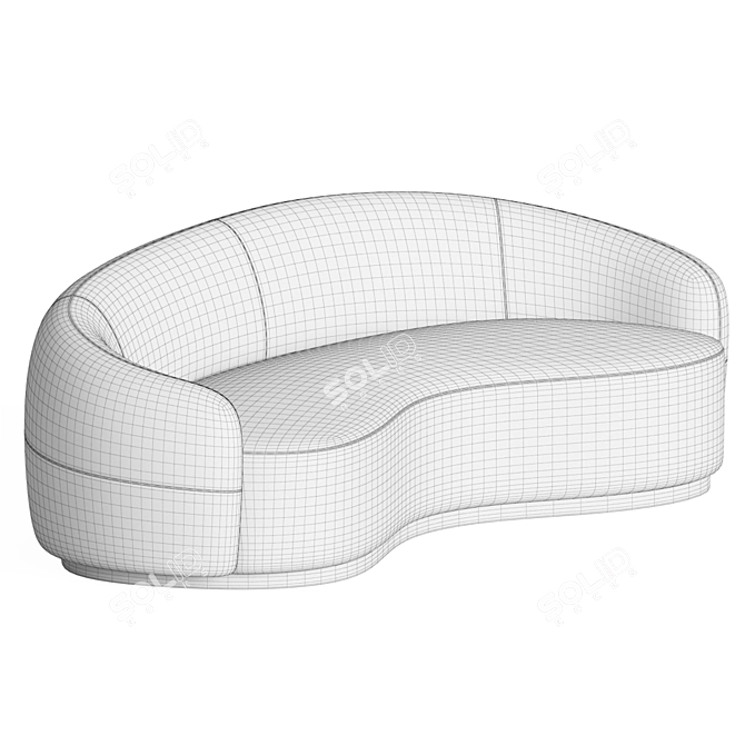 Elegant Snowglobs Austin Velvet Sofa 3D model image 4