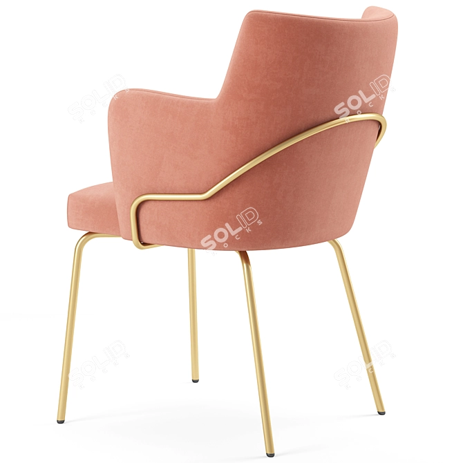 Louvre Tube Armchair: Sleek Design, Multi-use 3D model image 3