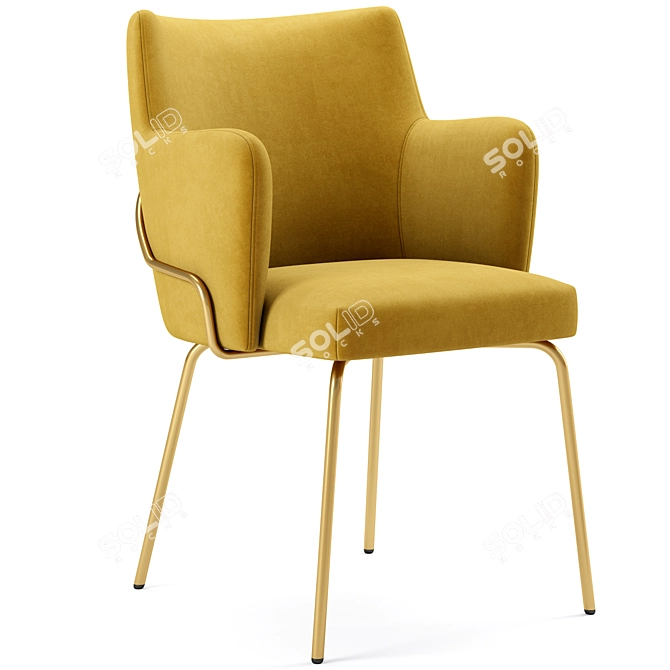 Louvre Tube Armchair: Sleek Design, Multi-use 3D model image 6