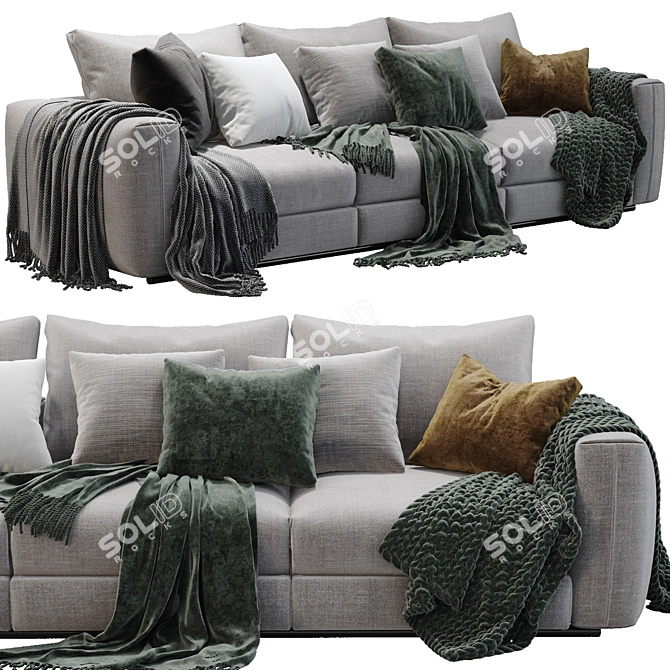 Flexform Asolo: Stylish Sectional Sofa 3D model image 2