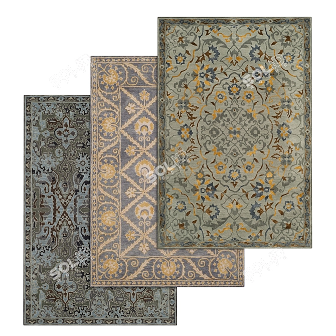 Title: Luxury Carpet Set for Stunning Renders 3D model image 1