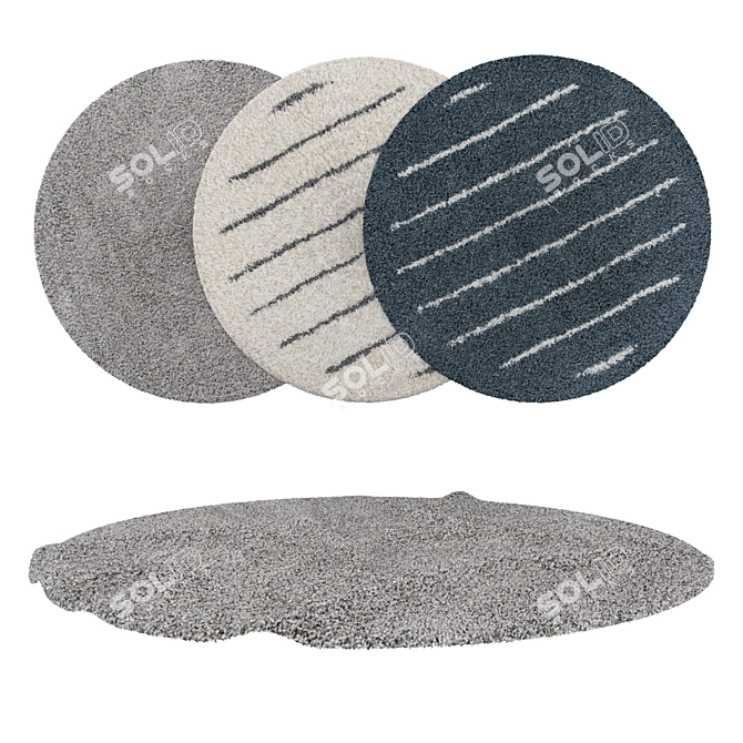 Versatile Set of Round Carpets 3D model image 1