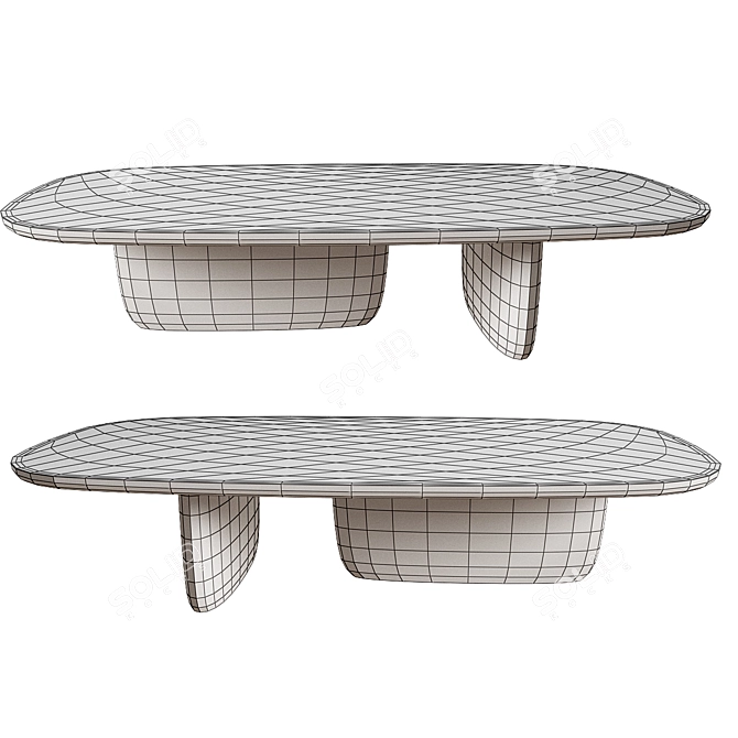 Sleek Tobi-Ishi Small Table 3D model image 4