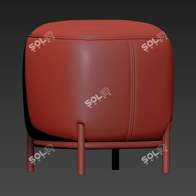 Elegant Hemlock Ottoman: Fabric & Velvet 3D model image 3