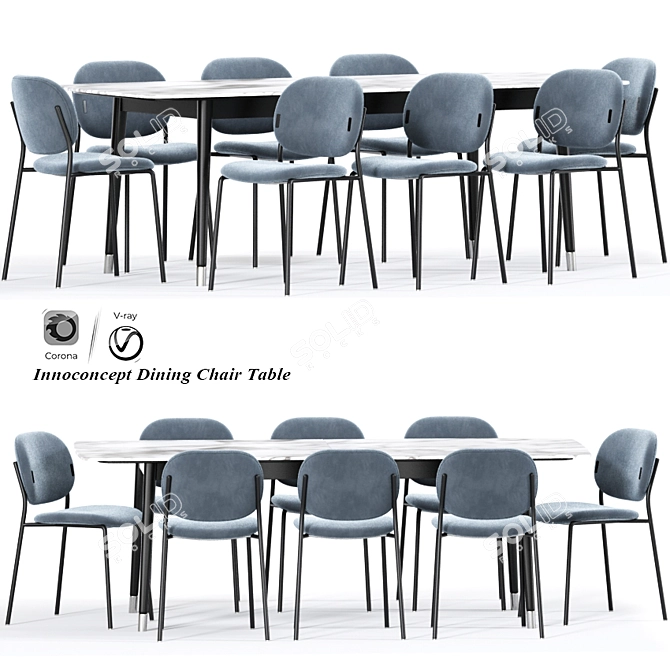 Inno Concept Dining Chair Table: Versatile and Elegant Solution 3D model image 2