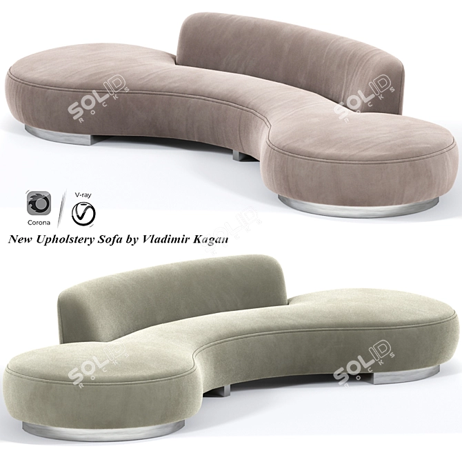 Modern Upholstery Sofa by Kagan: Sleek Design & Premium Comfort 3D model image 1