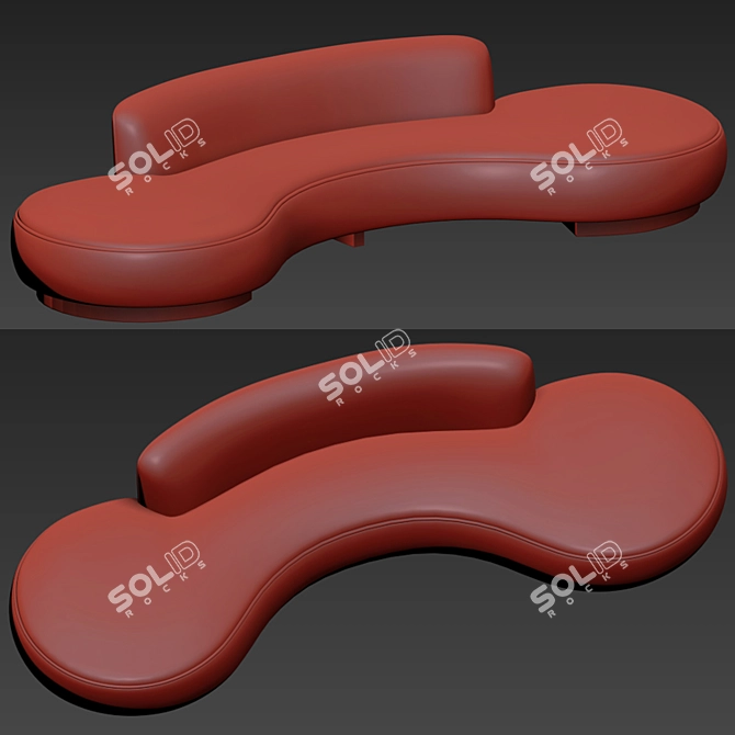 Modern Upholstery Sofa by Kagan: Sleek Design & Premium Comfort 3D model image 2