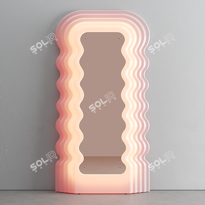 Pink Neon Fibreglass Mirror: Ultrafragola 3D model image 2