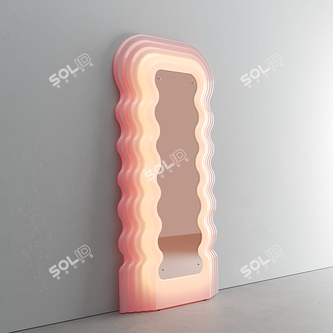 Pink Neon Fibreglass Mirror: Ultrafragola 3D model image 3