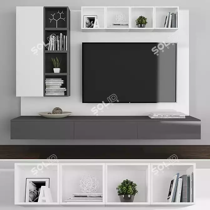 Modern TV Stand Set 117 3D model image 1
