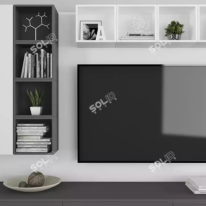 Modern TV Stand Set 117 3D model image 2
